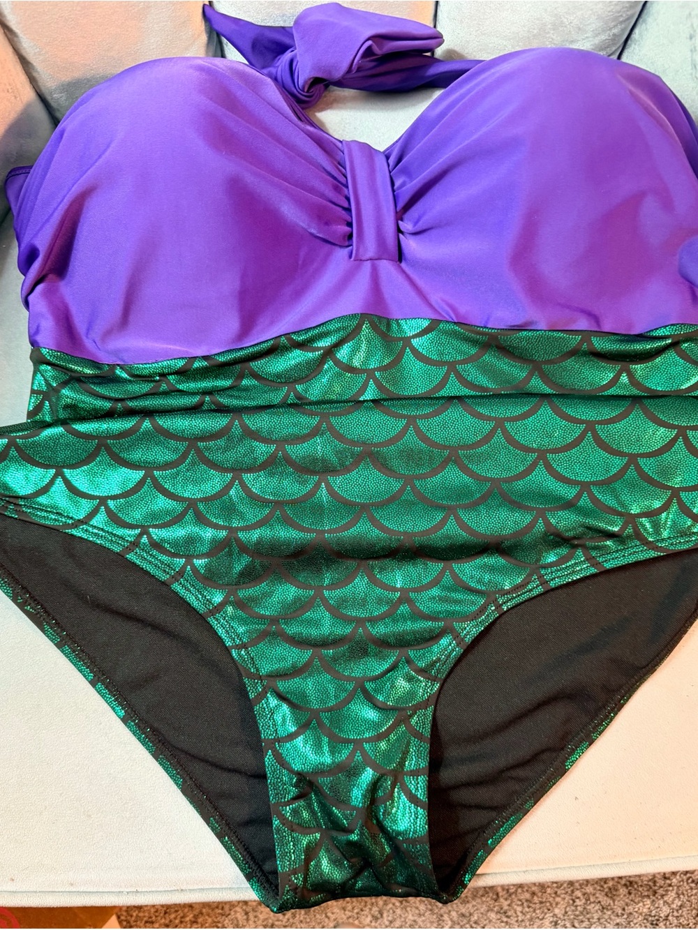 NWOT Purple and Green Mermaid One-Piece Swimsuit XXXL (20) - Picture 2 of 9